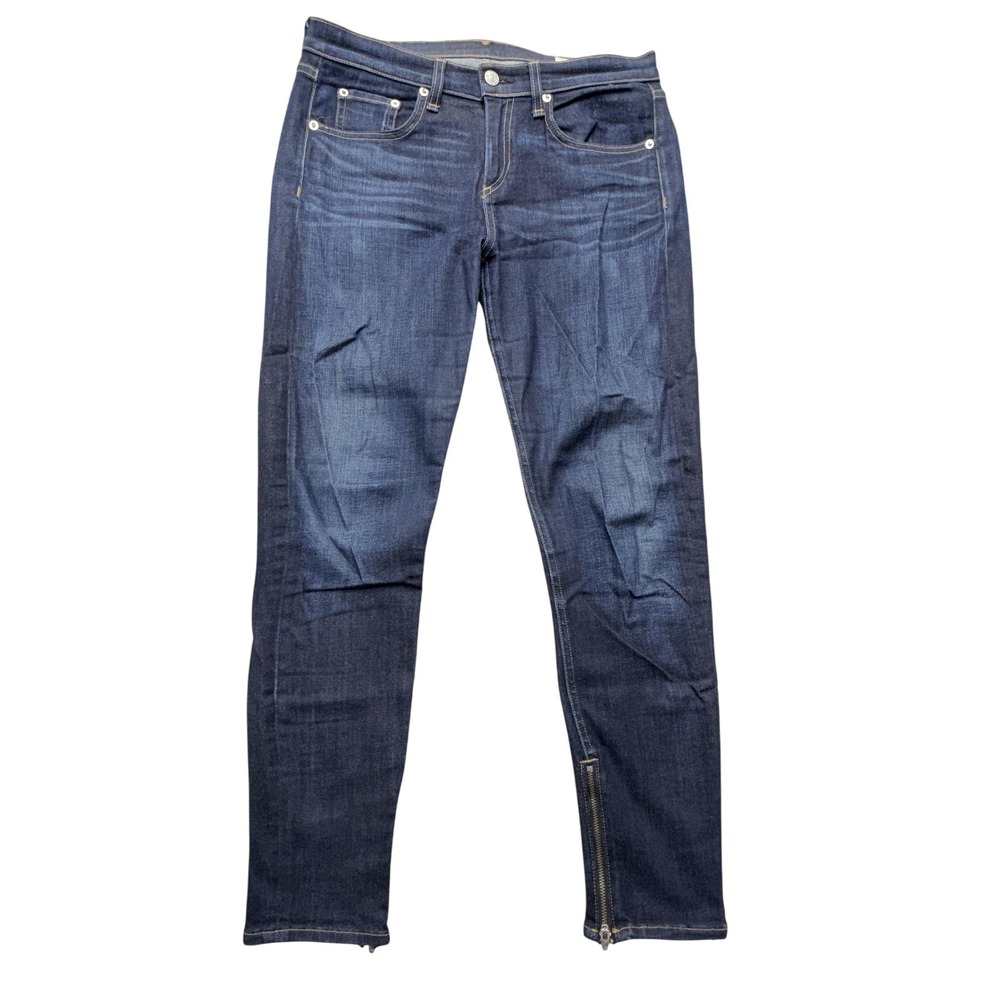 Rag & Bone Jeans Womens 29x27 Blue Kensington Skinny Mid Rise Ankle Zip Stretch